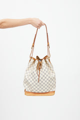 Louis Vuitton Cream Damier Azur Noé Bucket Shoulder Bag
