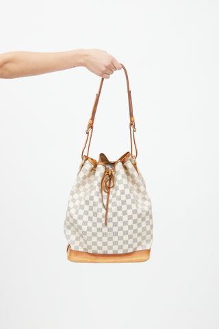 Louis Vuitton Cream Damier Azur Noé Bucket Shoulder Bag