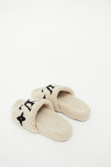 Louis Vuitton Beige Bom Dia Shearling Slide
