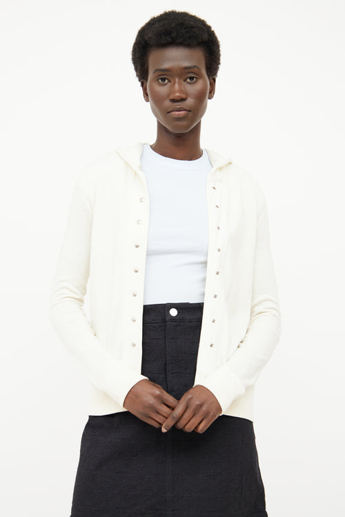 Louis Vuitton Cup Cream Snap Hooded Cardigan