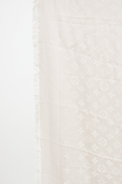 Louis Vuitton Grey Monogram Shawl Scarf