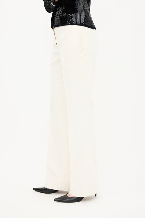 Louis Vuitton Cream Straight Leg Trouser