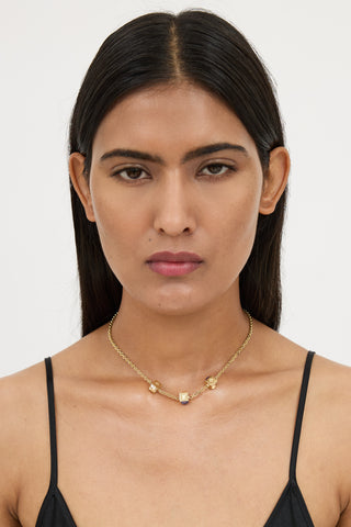 Louis Vuitton Gold Crystal Collier Gambling Necklace