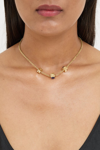 Louis Vuitton Gold Crystal Collier Gambling Necklace