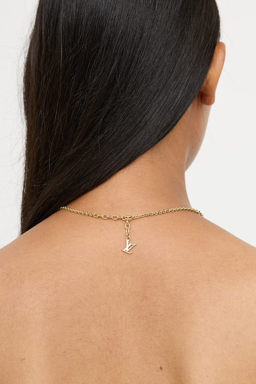 Louis Vuitton Gold Crystal Collier Gambling Necklace