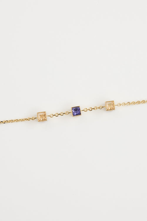 Louis Vuitton Gold Crystal Collier Gambling Necklace