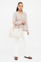 Louis Vuitton Cream & Navy Damier Azur Calvi Tote Bag