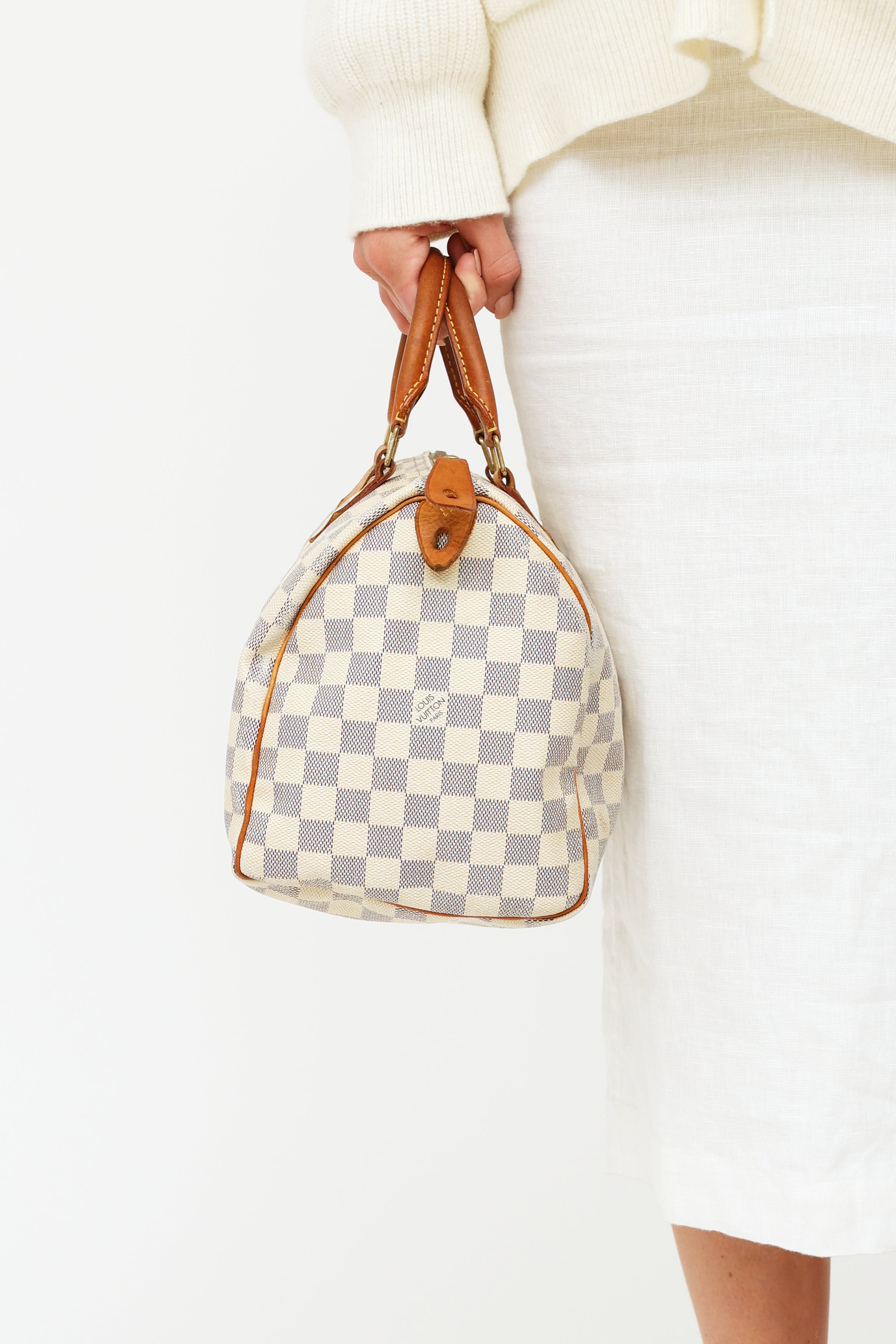Speedy 30 w/Strap Damier Azur – Keeks Designer Handbags