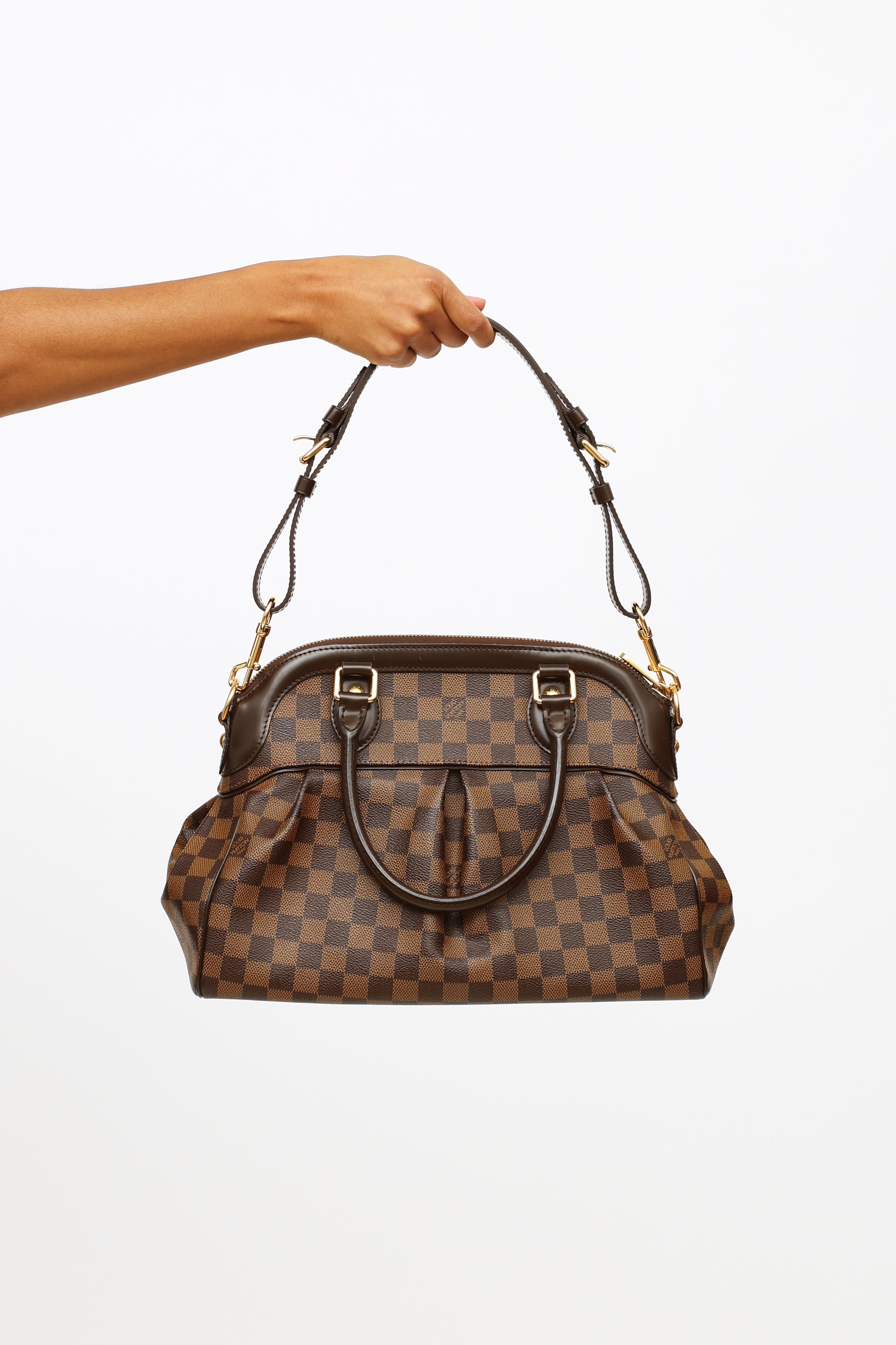 Louis Vuitton Damier Ebene Canvas And Leather Trevi Pm Bag