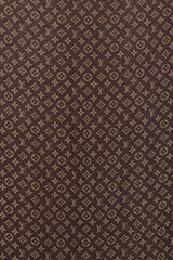 Louis Vuitton Dark Brown & Gold Silk Monogram Shine Scarf