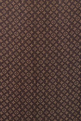 Louis Vuitton Dark Brown & Gold Silk Monogram Shine Scarf