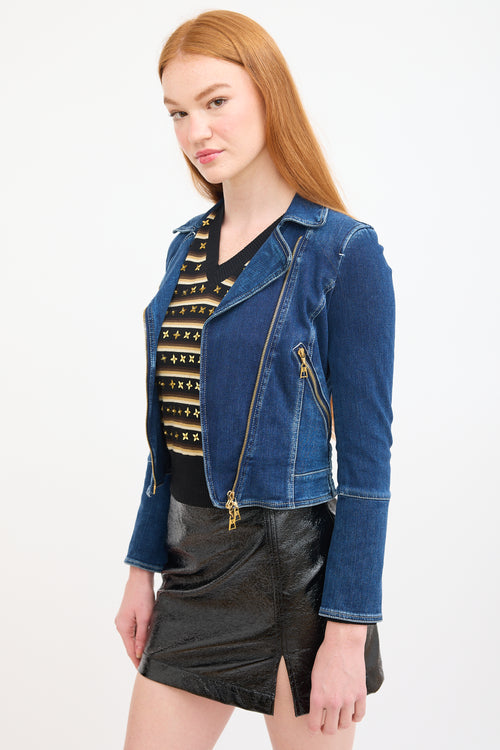 Louis Vuitton Dark Wash Denim Biker Jacket