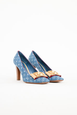 Louis Vuitton Denim Monogram Fleur Pump