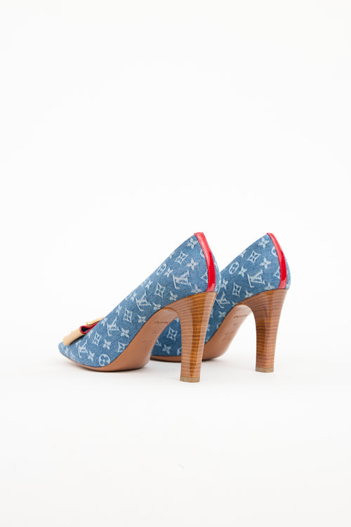 Louis Vuitton Denim Monogram Fleur Pump