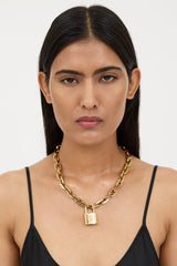 Louis Vuitton Gold Edge Cadenas Padlock Necklace