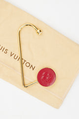 Louis Vuitton Gold & Red Leather Bag Hook