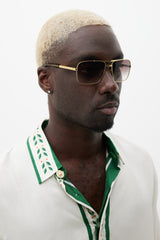 Louis Vuitton Gold & Brown Attitude Z0259U Aviator Sunglasses