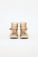 Louis Vuitton Gold Leather High Top Sneaker