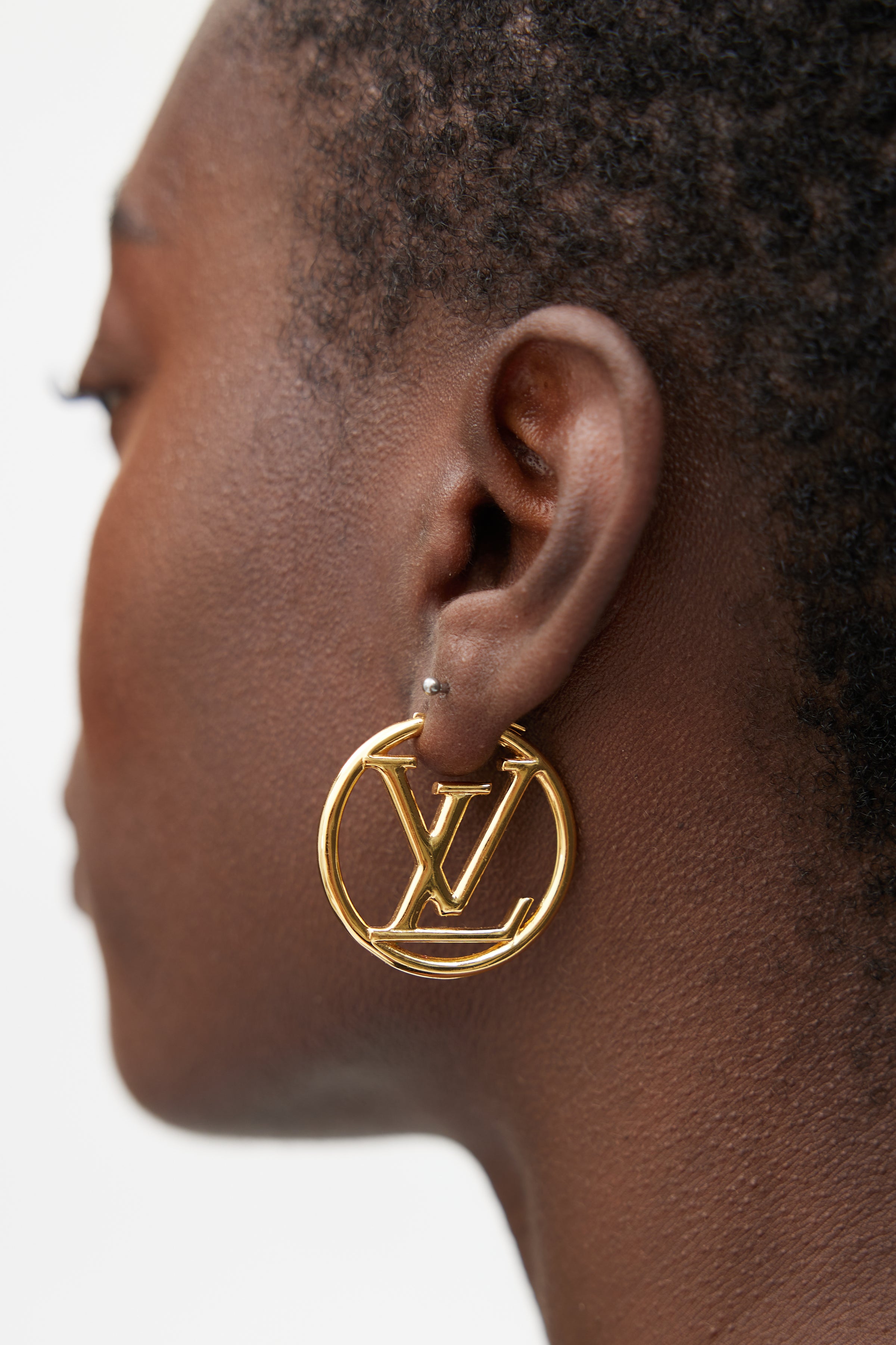Louis Vuitton Louise Hoop Earrings Gold