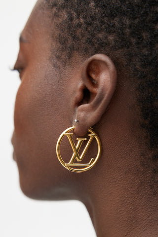 Louis Vuitton Gold LV Louise Hoop GM Earring