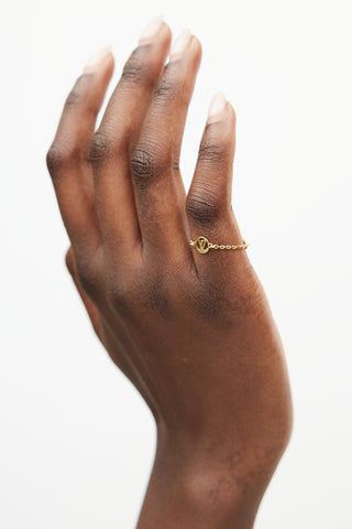 Louis Vuitton Gold Logo Chain Ring