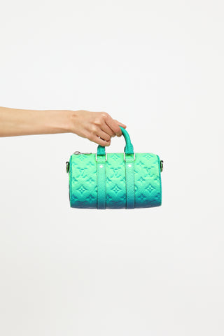 Louis Vuitton Green & Blue Taurillon Keepall Bag