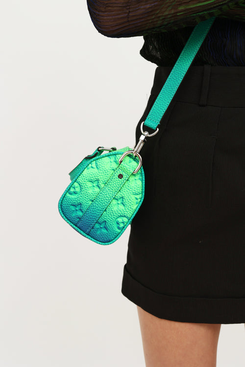 Louis Vuitton Green & Blue Taurillon Keepall Bag