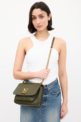 Louis Vuitton Green Leather Lockme PM Chain Shoulder Bag
