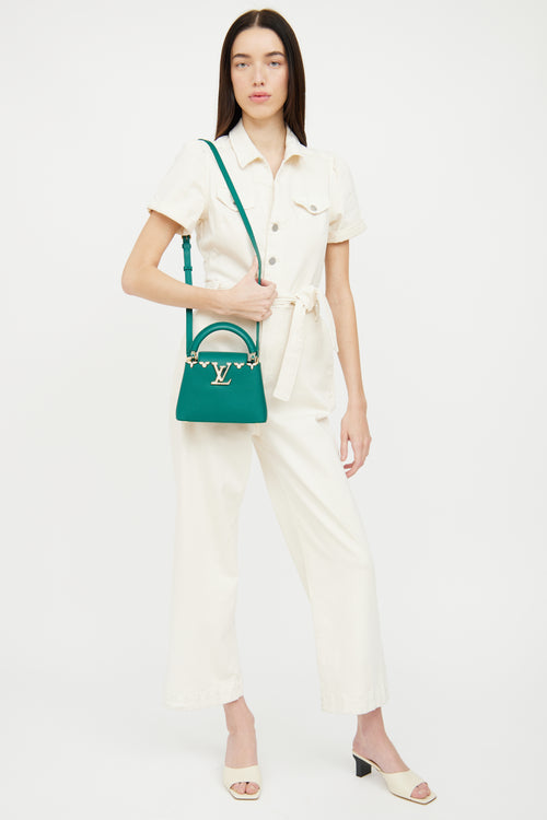 Louis Vuitton Green Capucines Mini Flower Crown Bag
