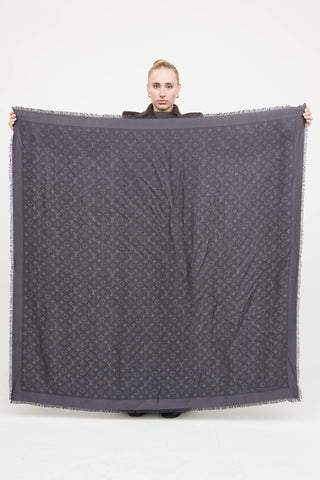 Louis Vuitton Silk Wool Monogram Shawl Scarf