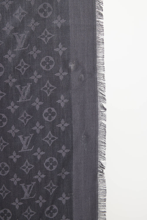 Louis Vuitton Silk Wool Monogram Shawl Scarf