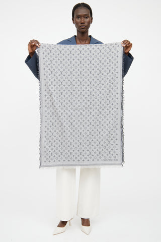 Louis Vuitton Grey Monogram Scarf
