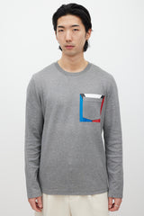 Louis Vuitton Grey & Multicolour Striped Top