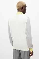 Louis Vuitton Grey & Yellow Knit Zip Sweater