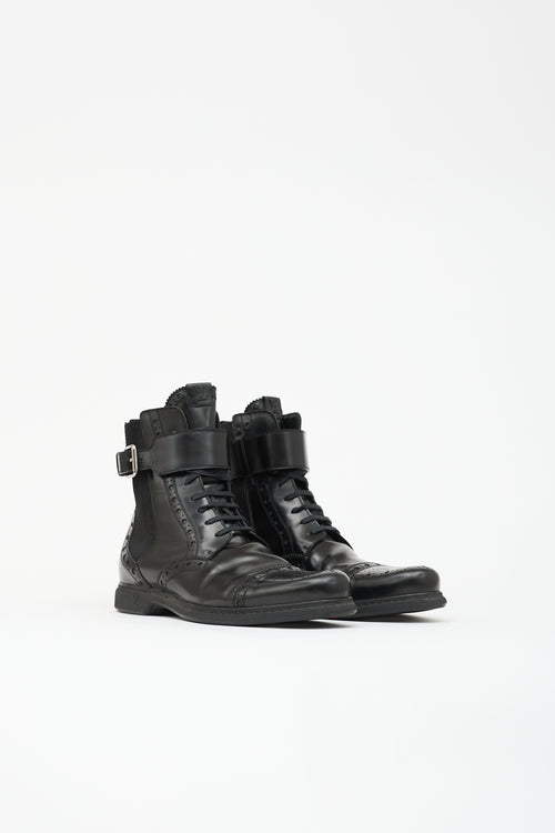 Louis Vuitton Leather Brogue Boot