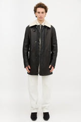 Louis Vuitton Leather & Shearling Long Jacket