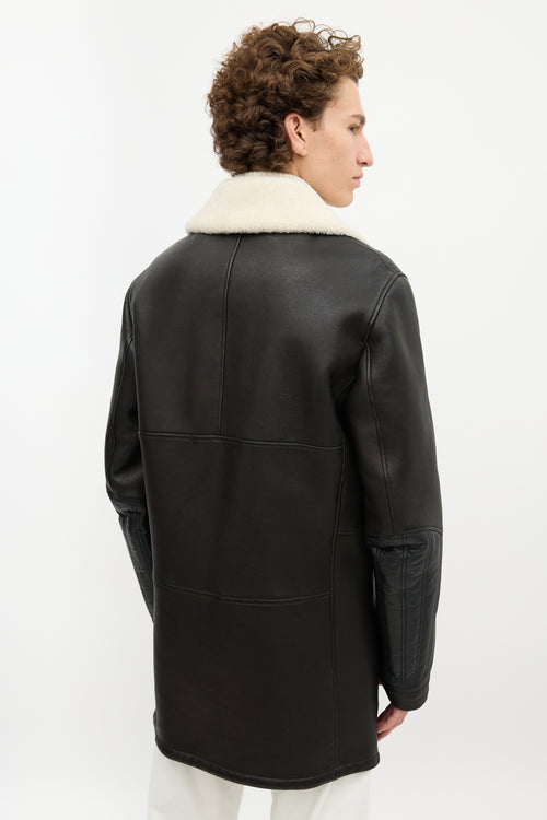 Louis Vuitton Leather & Shearling Long Jacket