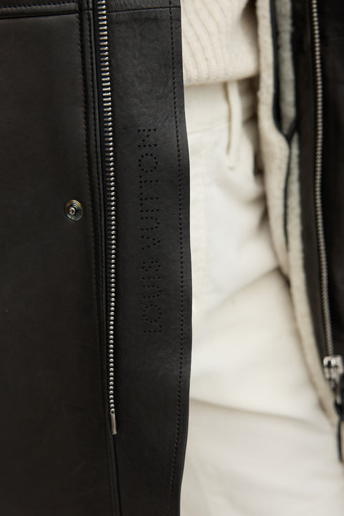 Louis Vuitton Leather & Shearling Long Jacket