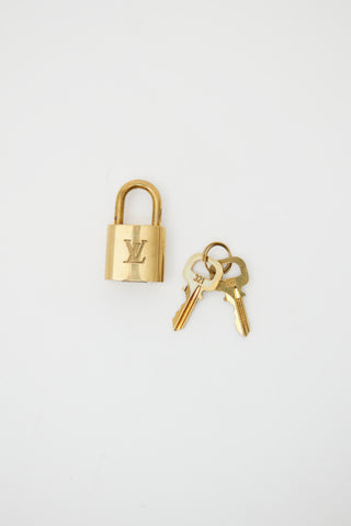Louis Vuitton Gold LV Padlock & Keys Set