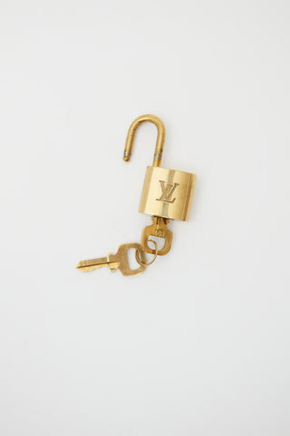 Louis Vuitton Gold LV Padlock & Keys Set