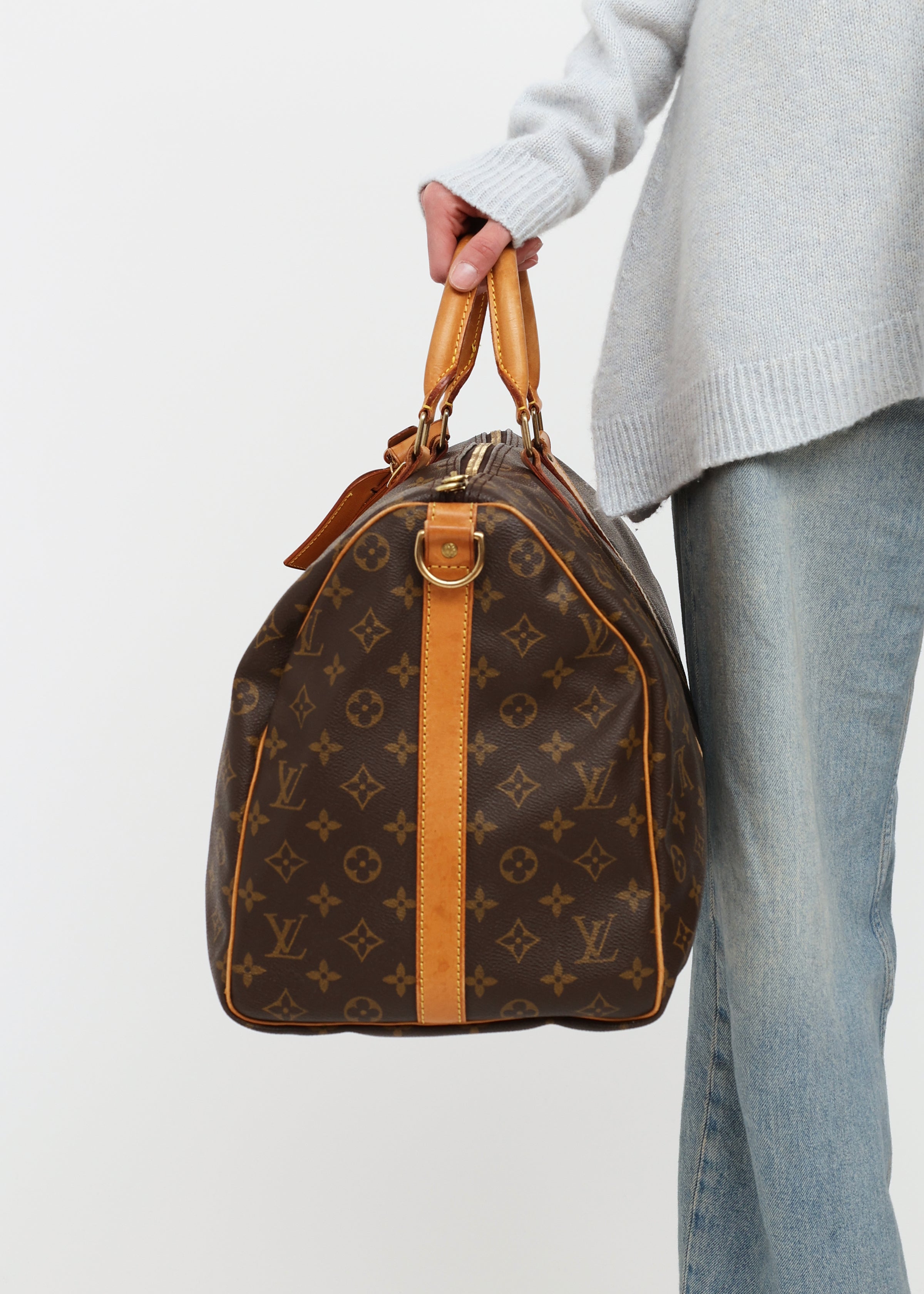 Louis Vuitton Keepall Bandouliere Wavy Monogram Legacy 50 Brown in