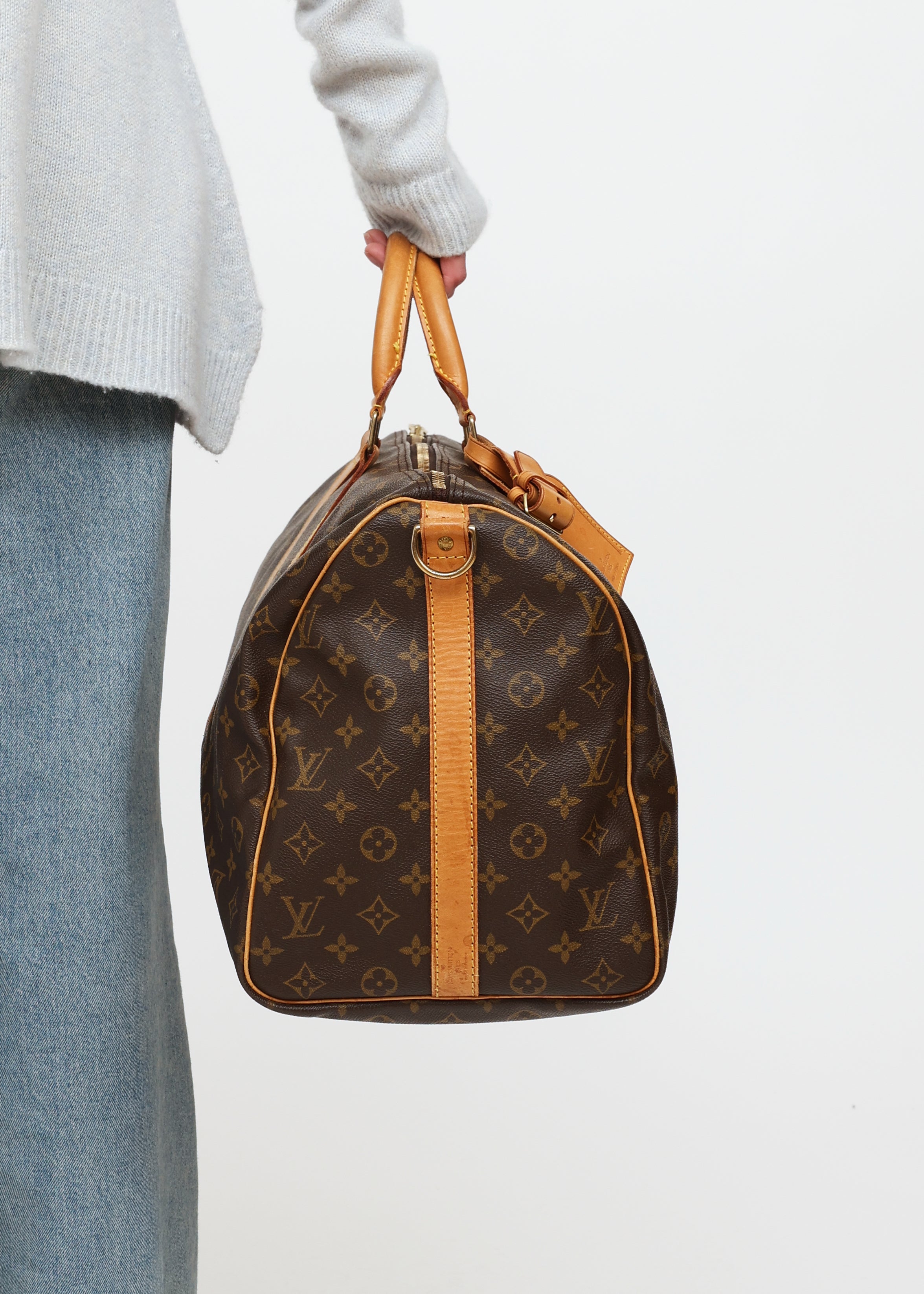 Louis Vuitton // Brown Monogram Keepall Bandouliere 50 Bag – VSP