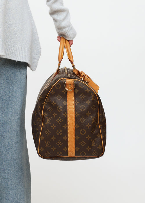 Louis Vuitton Brown Monogram Keepall Bandouliere 50 Bag