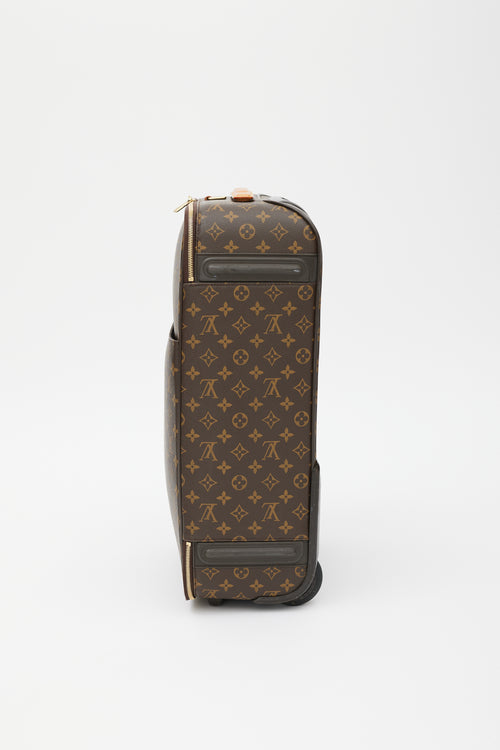 Louis Vuitton Brown & Gold Pégase 55 Monogram Suitcase