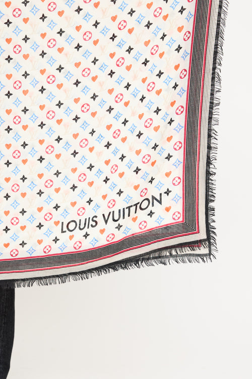 Game On Monogram Fringe Shawl