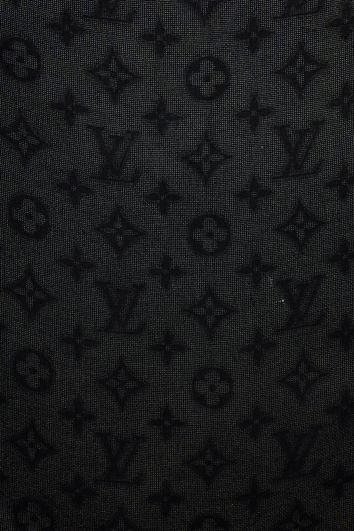 Louis Vuitton Wool & Silk Monogram Fringe Scarf