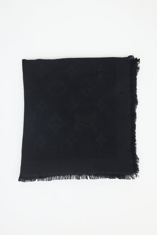 Louis Vuitton Wool & Silk Monogram Fringe Scarf