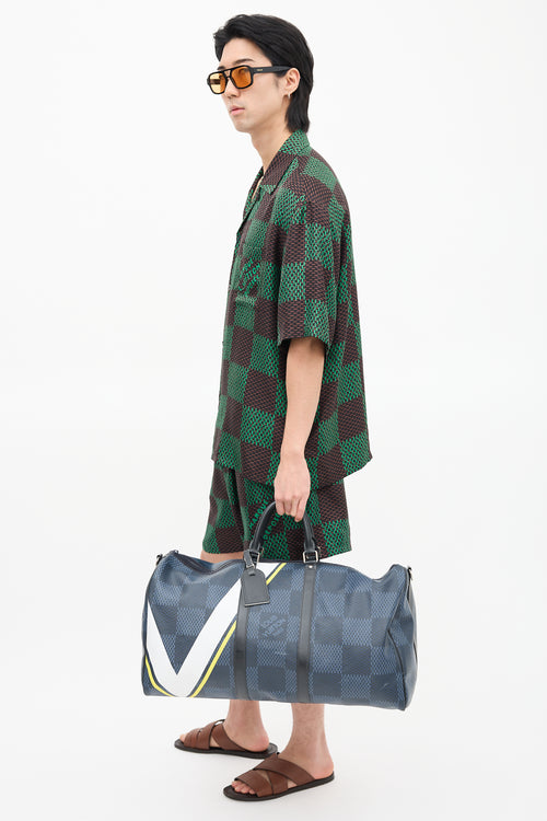 Louis Vuitton Navy America's Cup Keepall 55 Duffle Bag