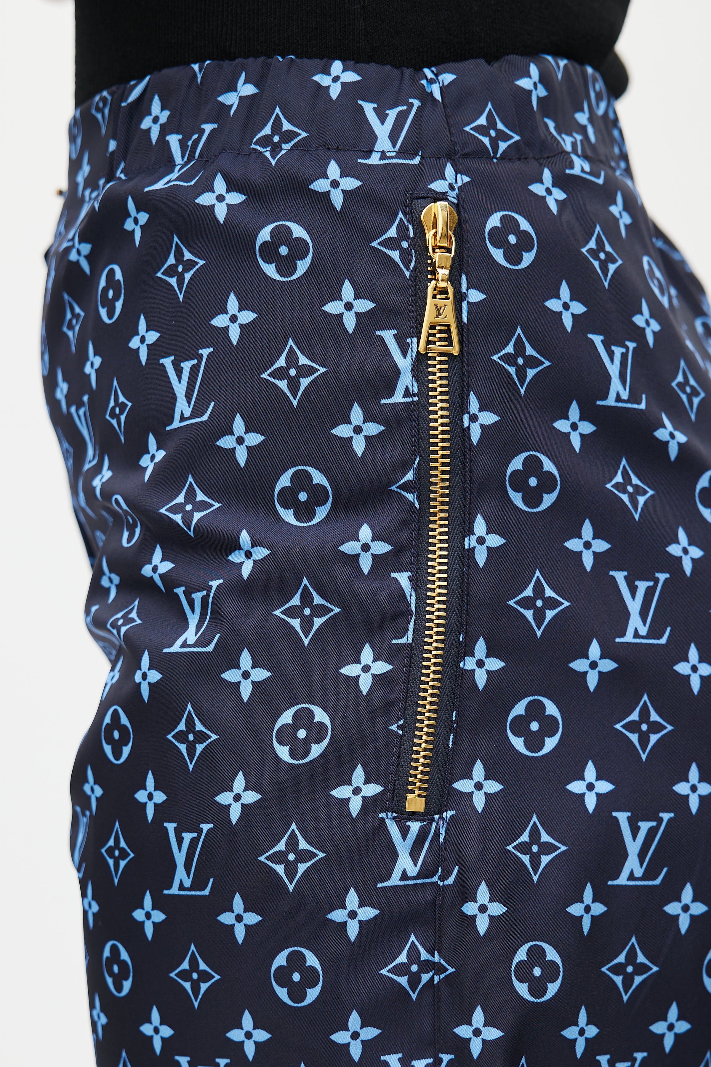 Louis Vuitton Blue Monogram Drawstring Detail Slit Jogging Pants M Louis  Vuitton