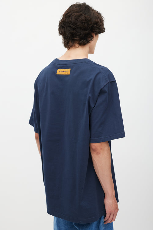 Louis Vuitton Navy Embossed Logo T-Shirt